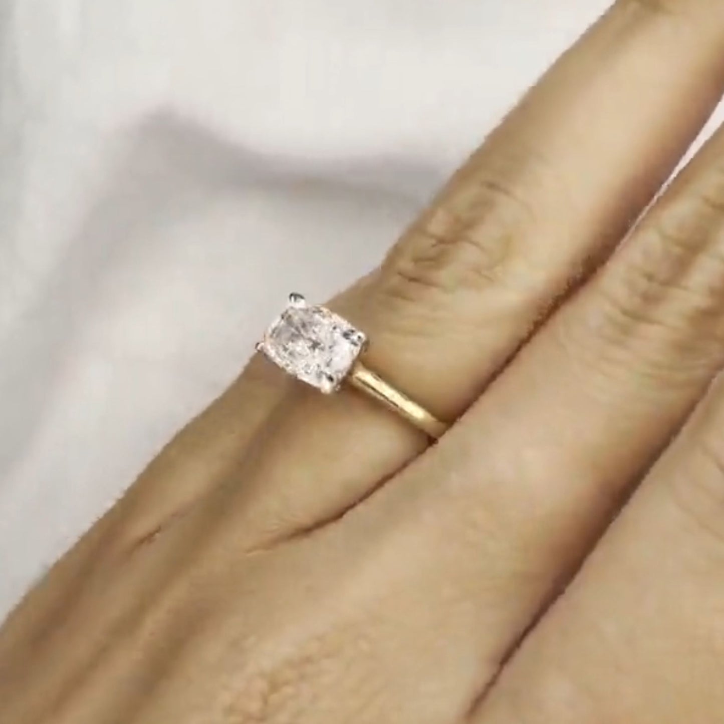 3.35 CT Elongated Cushion Engagement Ring, Minimalist Wedding Ring, Anniversary Gift For Her