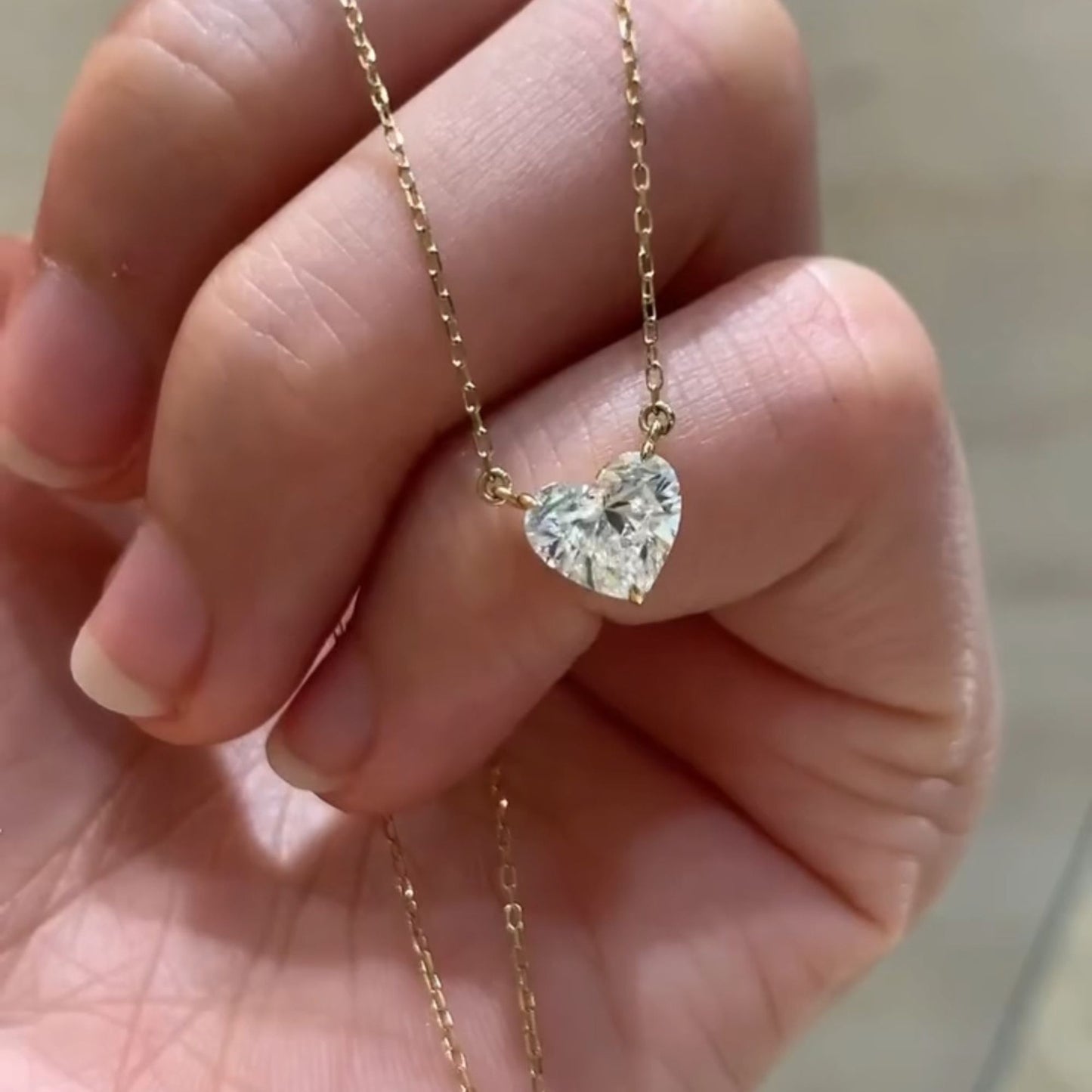 4.08 CT Heart Cut Diamond Necklace IGI Certified Diamond