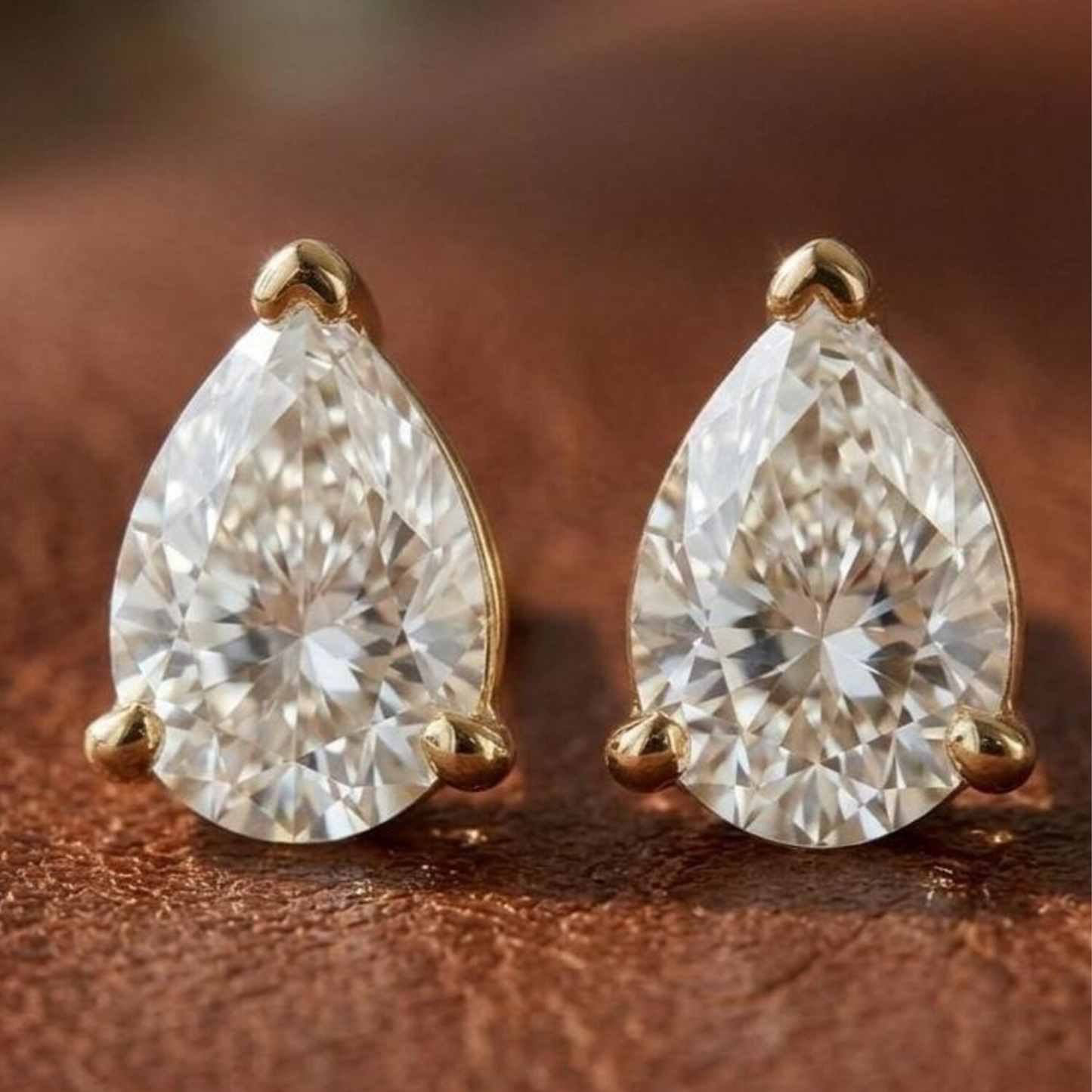 1.50 CT Pear Cut Solitaire Stud Earrings