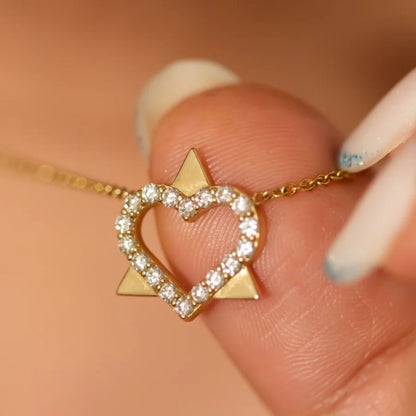 0.80 CTW Round Star of David Diamond Pendant