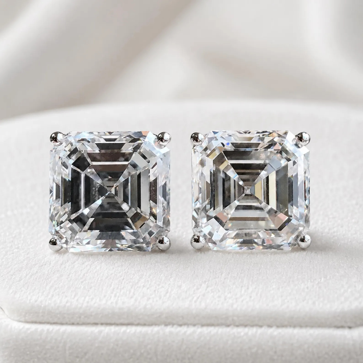 1.50 Ct Asscher Cut Stud Earring