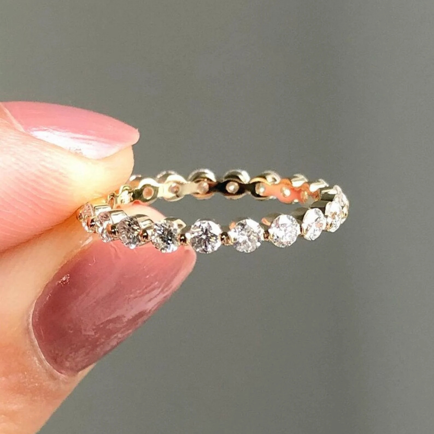 Round Cut Full Eternity Band