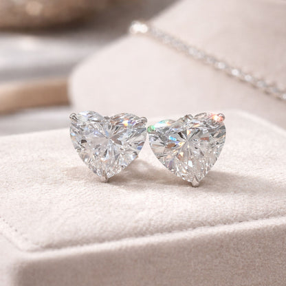 1.50 Ct Heart Cut Stud Earring