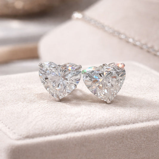 1.50 Ct Heart Cut Stud Earring