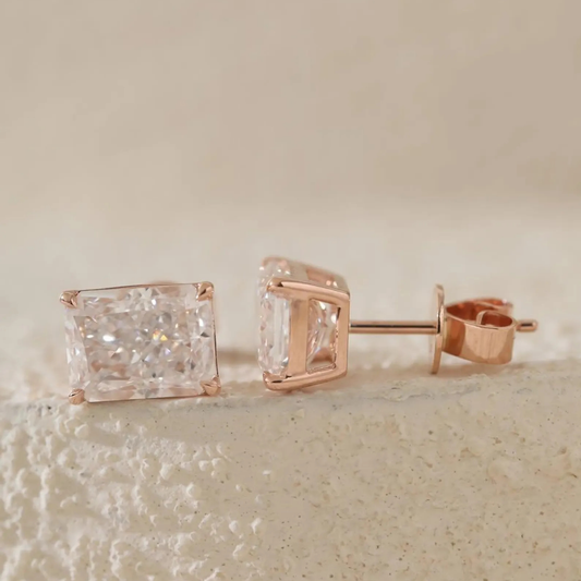 1.50 Ct Radiant Cut Stud Earring
