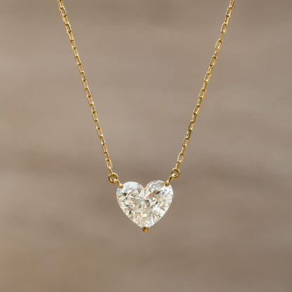 4.08 CT Heart Cut Diamond Necklace IGI Certified Necklace