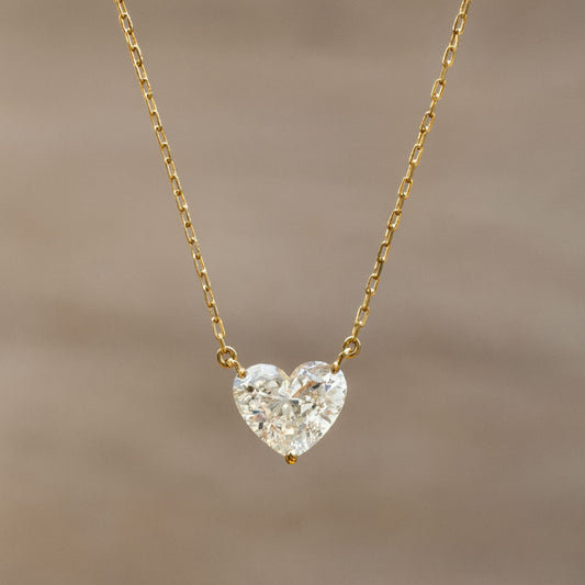 4.08 CT Heart Cut Diamond Necklace IGI Certified Necklace