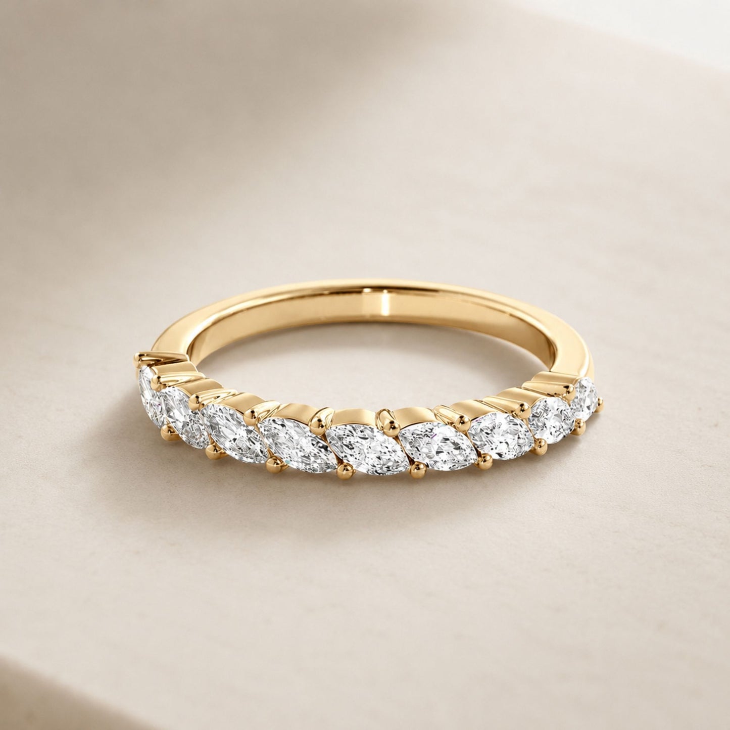 1.65 Ct Marquise Half Eternity Wedding Band
