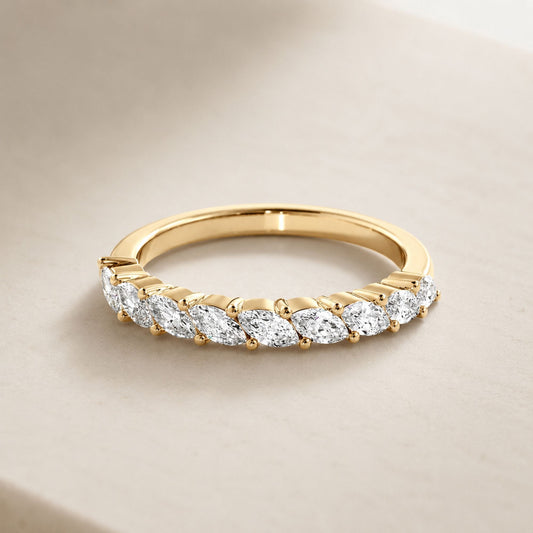 1.65 Ct Marquise Half Eternity Wedding Band