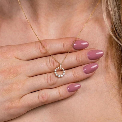 Round Diamond Full Eternity Circle Pendant Necklace