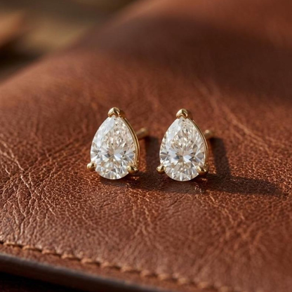 1.50 CT Pear Cut Solitaire Stud Earrings