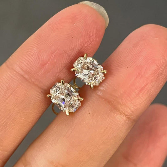 1.50 Ct Hexagon Cut Stud Earring