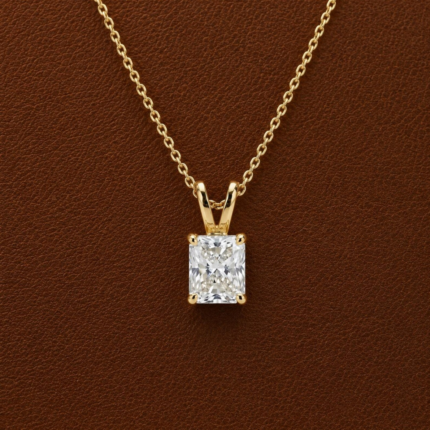 Radiant Cut Solitaire Pendant Necklace
