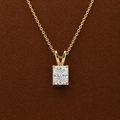 Radiant Cut Solitaire Pendant Necklace
