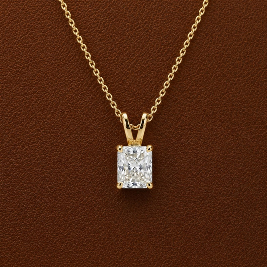 Radiant Cut Solitaire Pendant Necklace