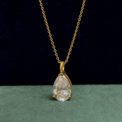 4.01 CT Pear Cut Necklace, Solitaire Pendant Necklace