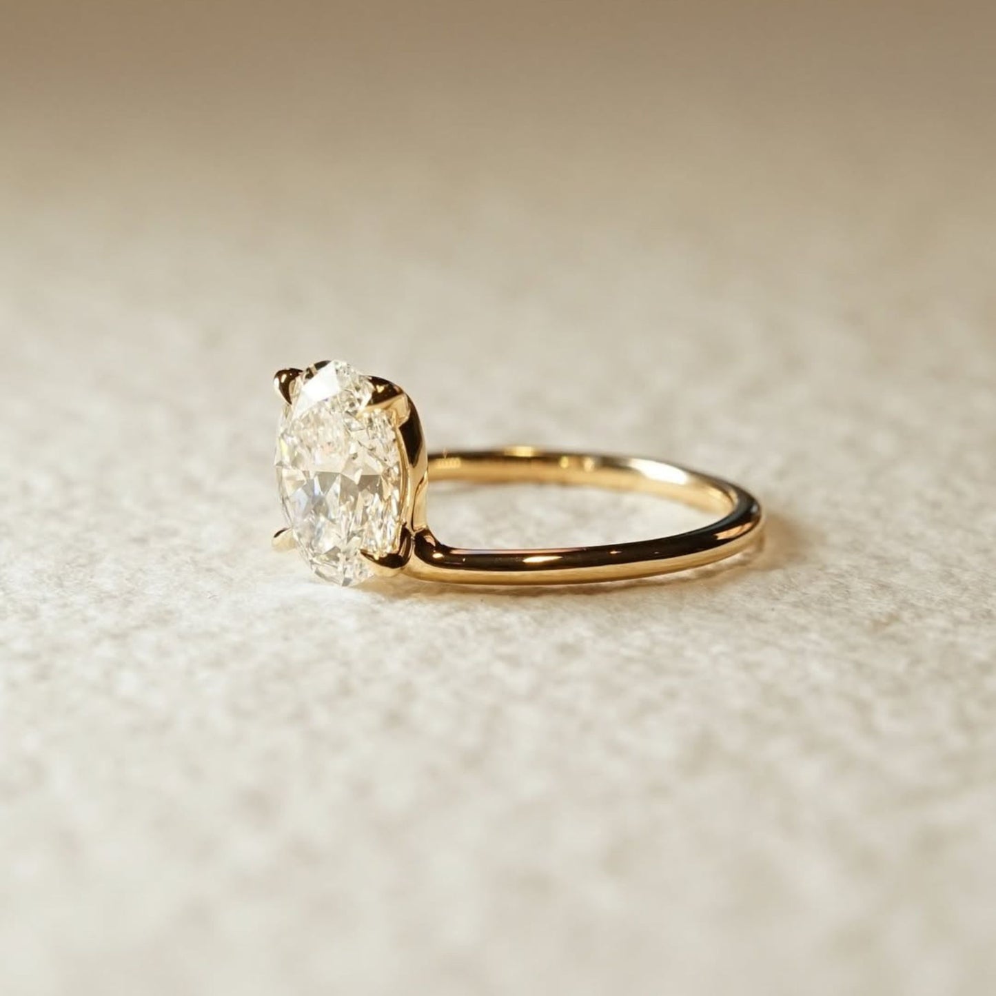 3.57 CT Oval Cut Solitaire Engagement Ring, Classic Four Prong Ring