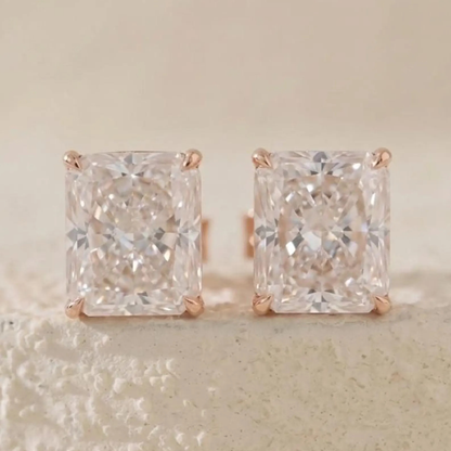 1.50 Ct Radiant Cut Stud Earring