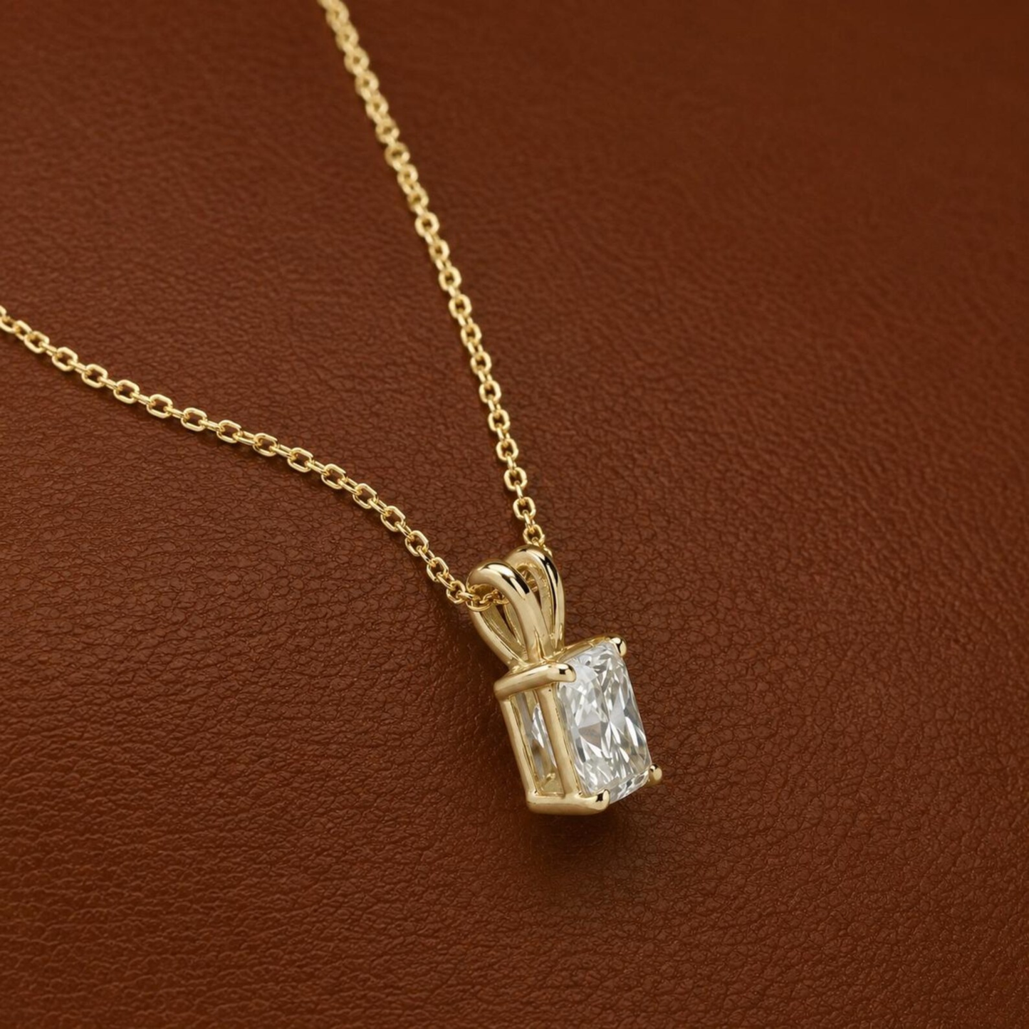 Radiant Cut Solitaire Pendant Necklace