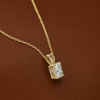 Radiant Cut Solitaire Pendant Necklace