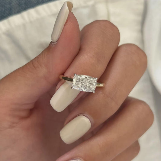 3.35 CT Elongated Cushion Engagement Ring, Minimalist Wedding Ring, Anniversary Gift For Her
