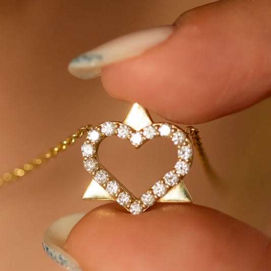 0.80 CTW Round Star of David Diamond Pendant