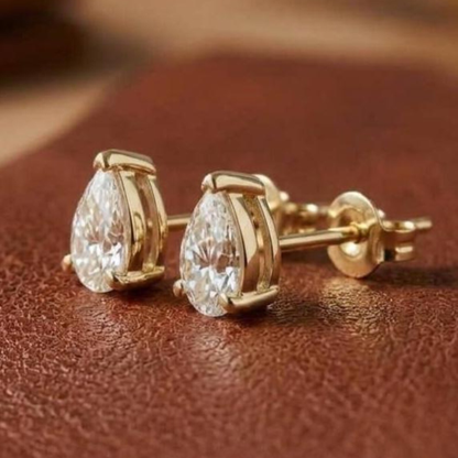 1.50 CT Pear Cut Solitaire Stud Earrings