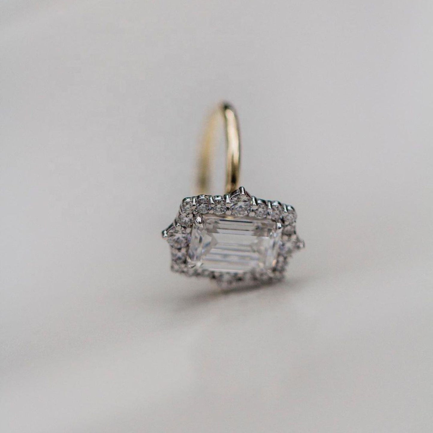 Emerald Cut Halo Diamond Ring | Vintage Style Engagement Ring | perfect for your forever moment