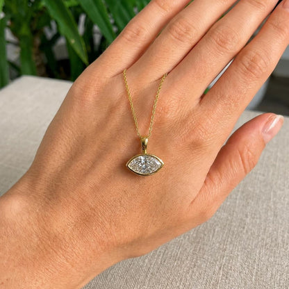 Marquise Cut Bezel Pendant Necklace