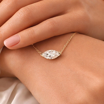 4.01 CT Marquise Cut Diamond Necklace, Solitaire Pendant Necklace