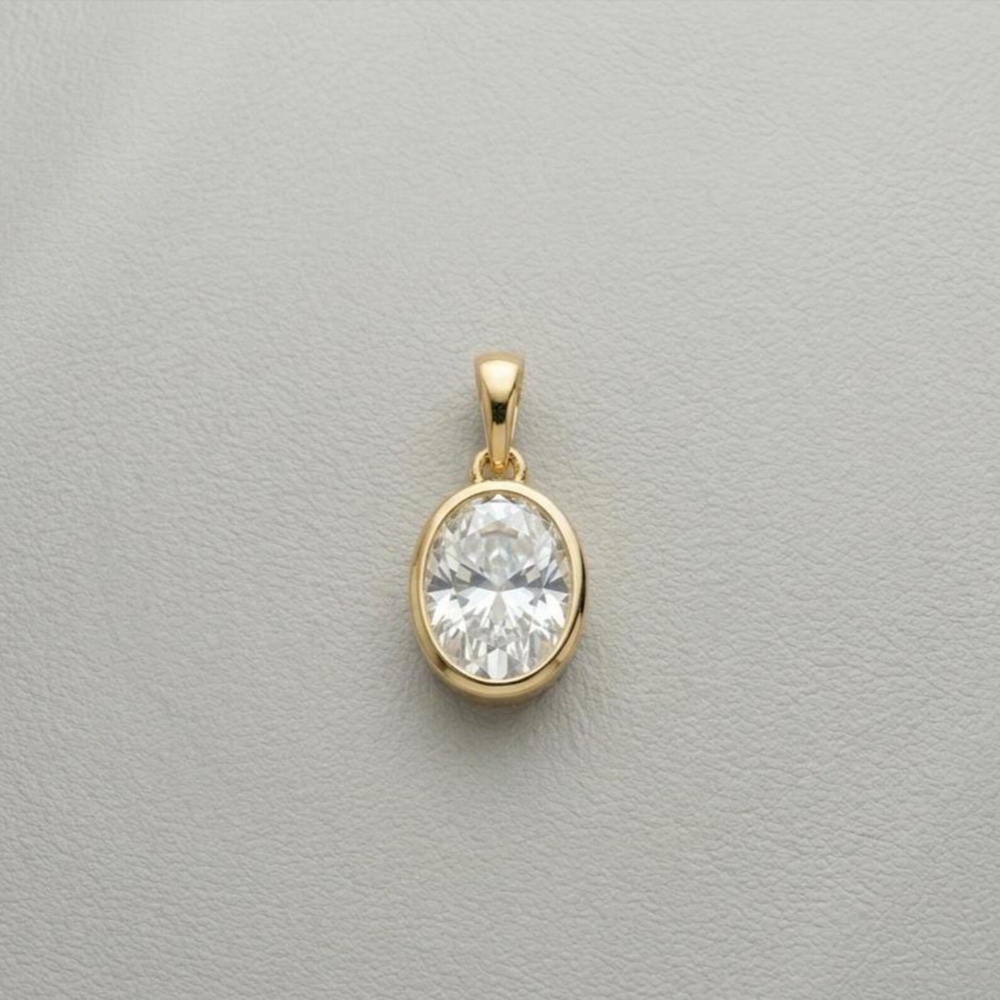 Oval Cut Bezel Pendant Necklace