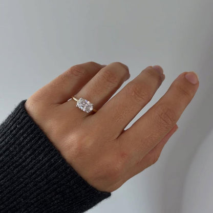 3.15 CT Oval Cut Engagement Ring, Solitaire Ring, Classic Four Prong Ring, Minimalist Wedding Ring, Anniversary Gift For Her