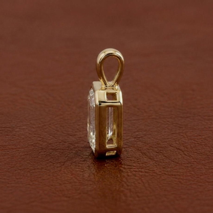 Emerald Cut Bezel Pendant Necklace