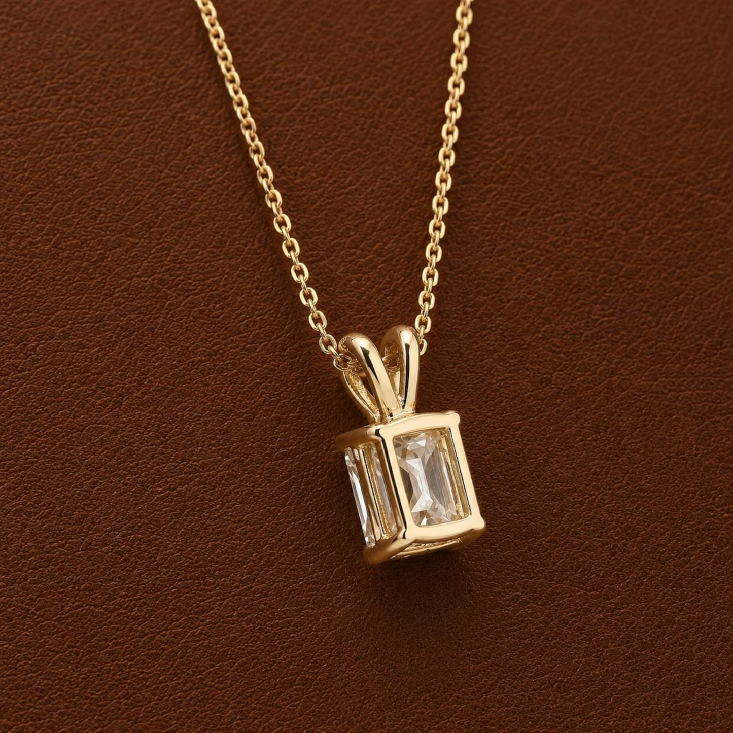 Radiant Cut Solitaire Pendant Necklace