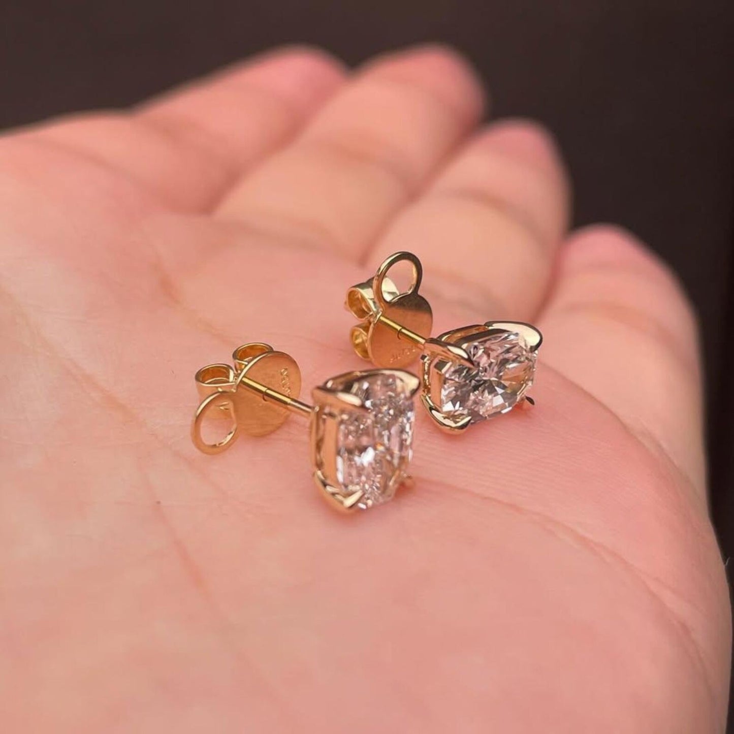 1.50 Ct Hexagon Cut Stud Earring