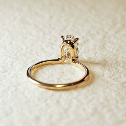 3.57 CT Oval Cut Solitaire Engagement Ring, Classic Four Prong Ring