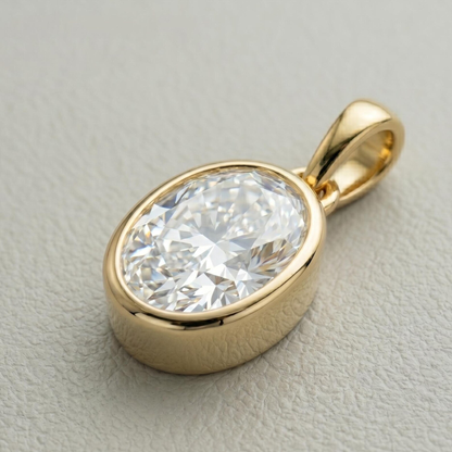 Oval Cut Bezel Pendant Necklace