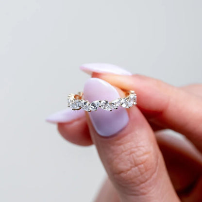 Minimalist Pear Cut Full Eternity Wedding Band