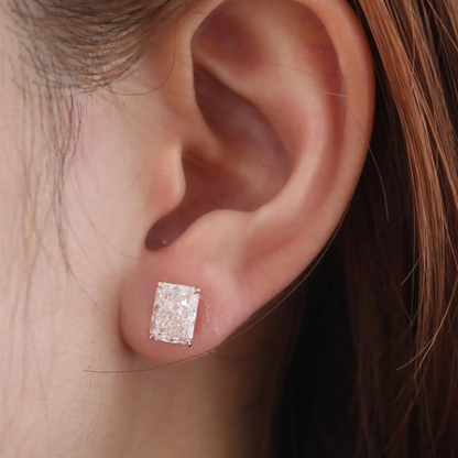 1.50 Ct Radiant Cut Stud Earring