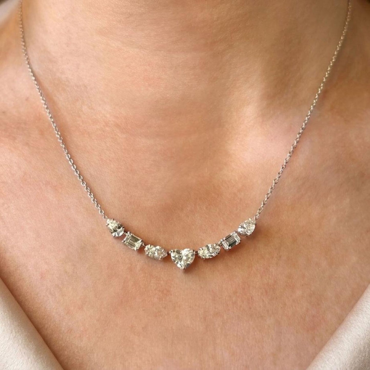 Mixed Cut Diamond Necklace