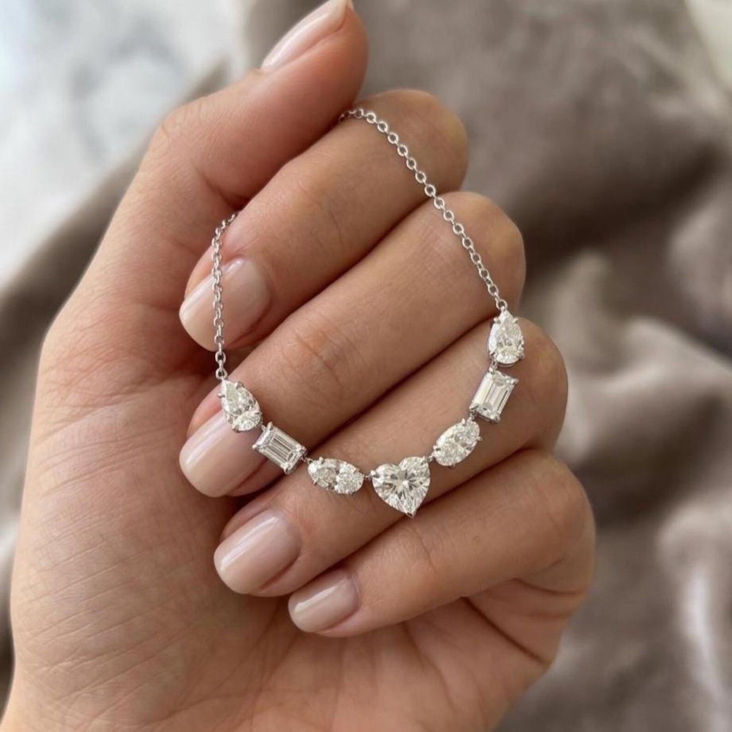 Mixed Cut Diamond Necklace