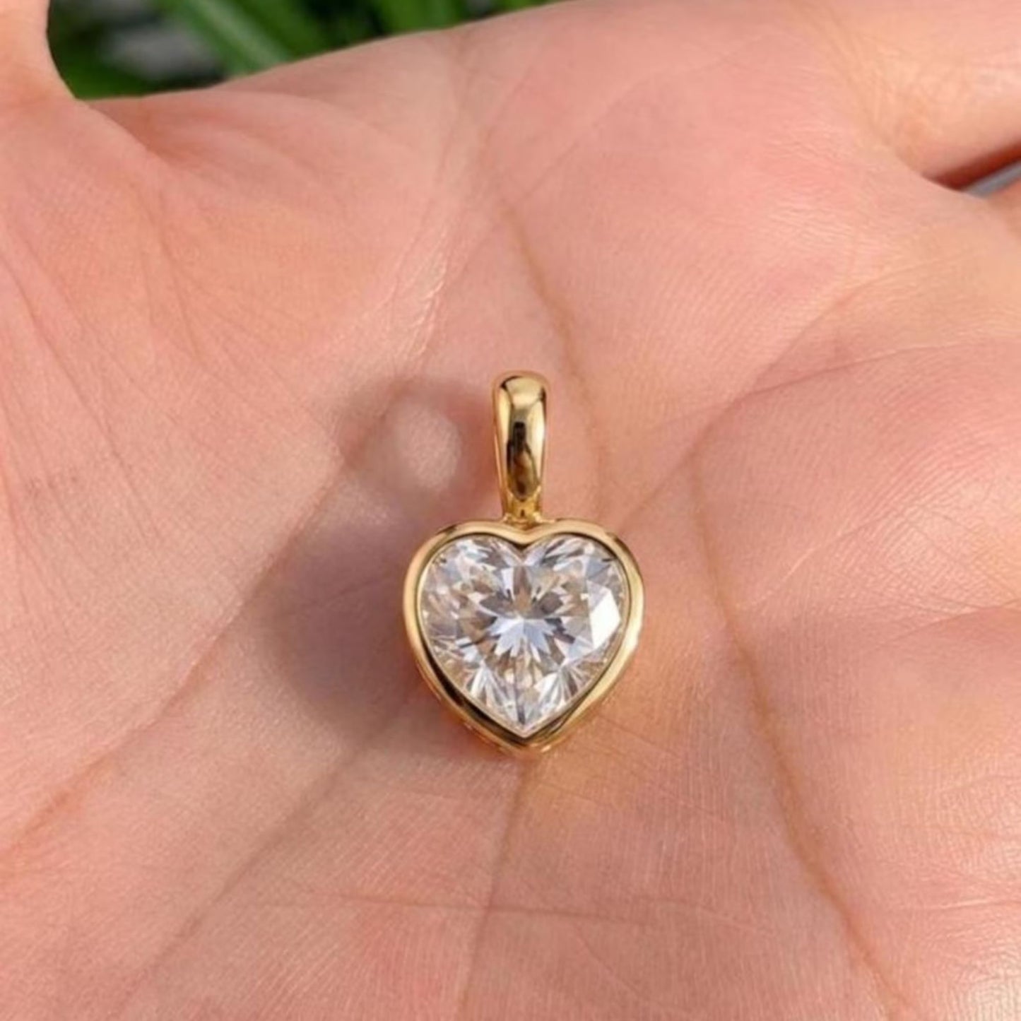 Heart Cut Bezel Pendant Necklace