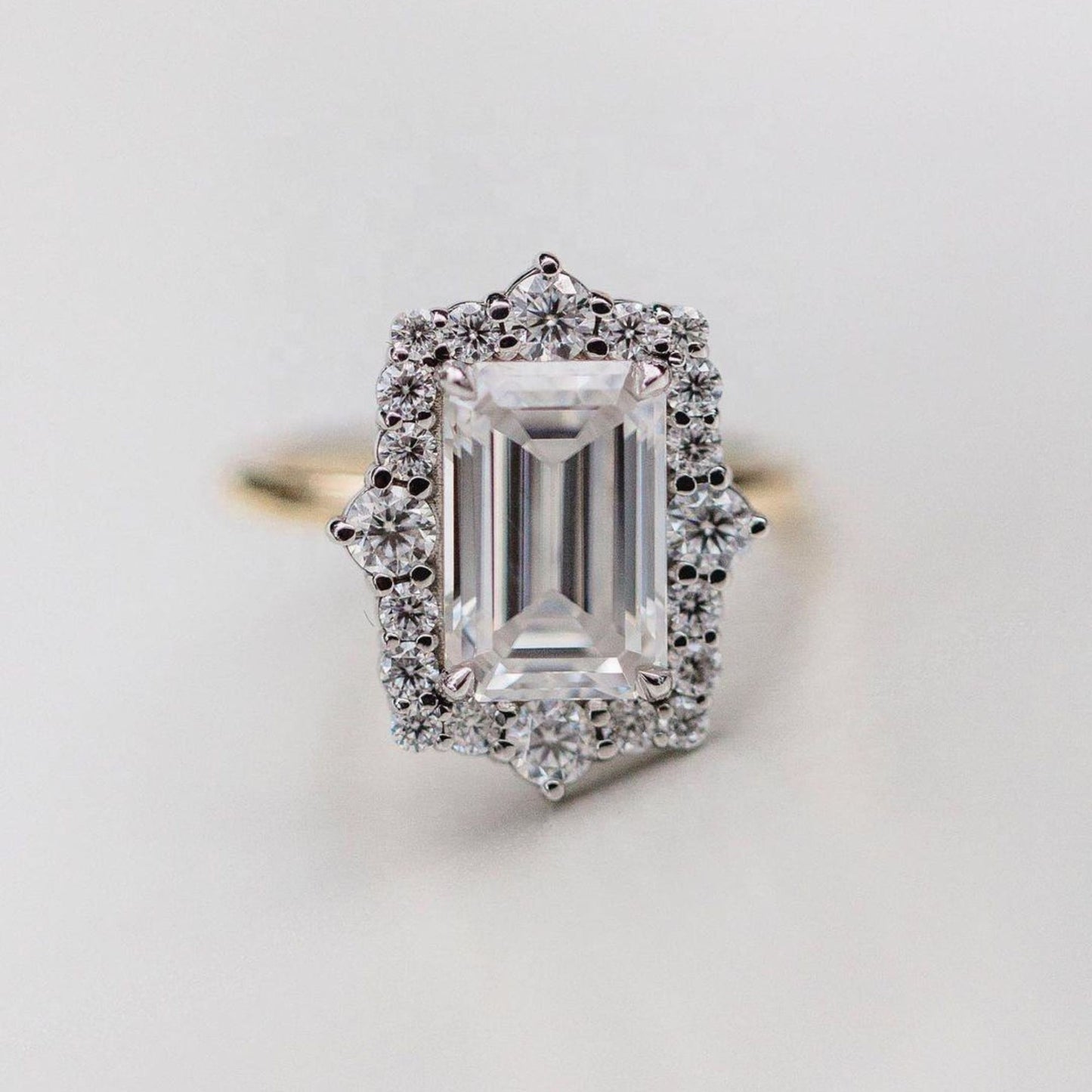 Emerald Cut Halo Diamond Ring | Vintage Style Engagement Ring | perfect for your forever moment