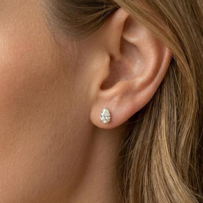 1.50 CT Pear Cut Solitaire Stud Earrings