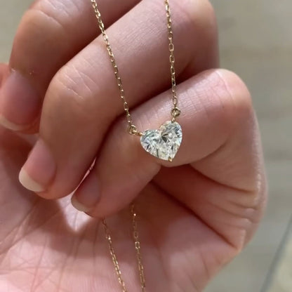 4.08 CT Heart Cut Diamond Necklace IGI Certified Diamond