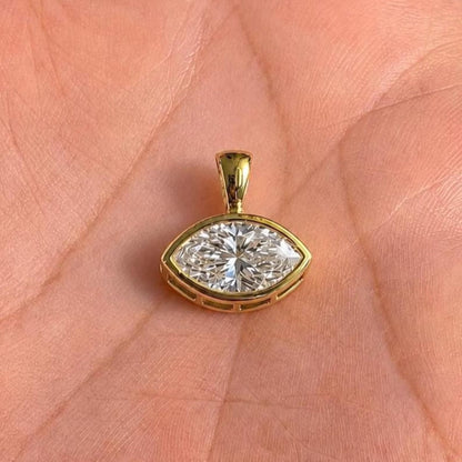 Marquise Cut Bezel Pendant Necklace