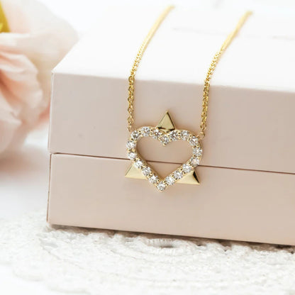 0.80 CTW Round Star of David Diamond Pendant