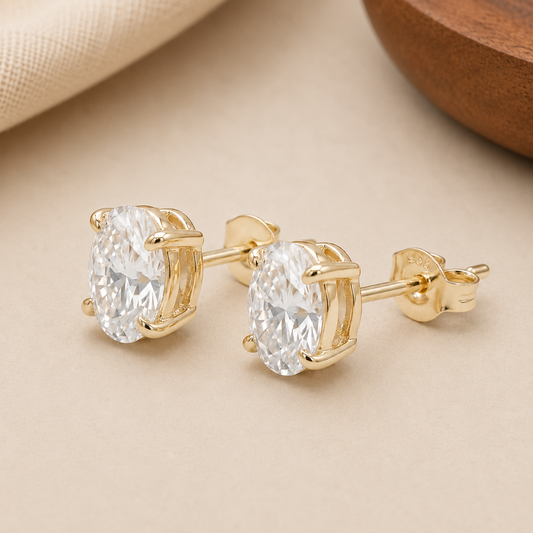 1.50 Ct Oval Cut Stud Earring