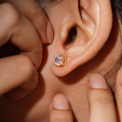 1.50 Ct Asscher Cut Stud Earring