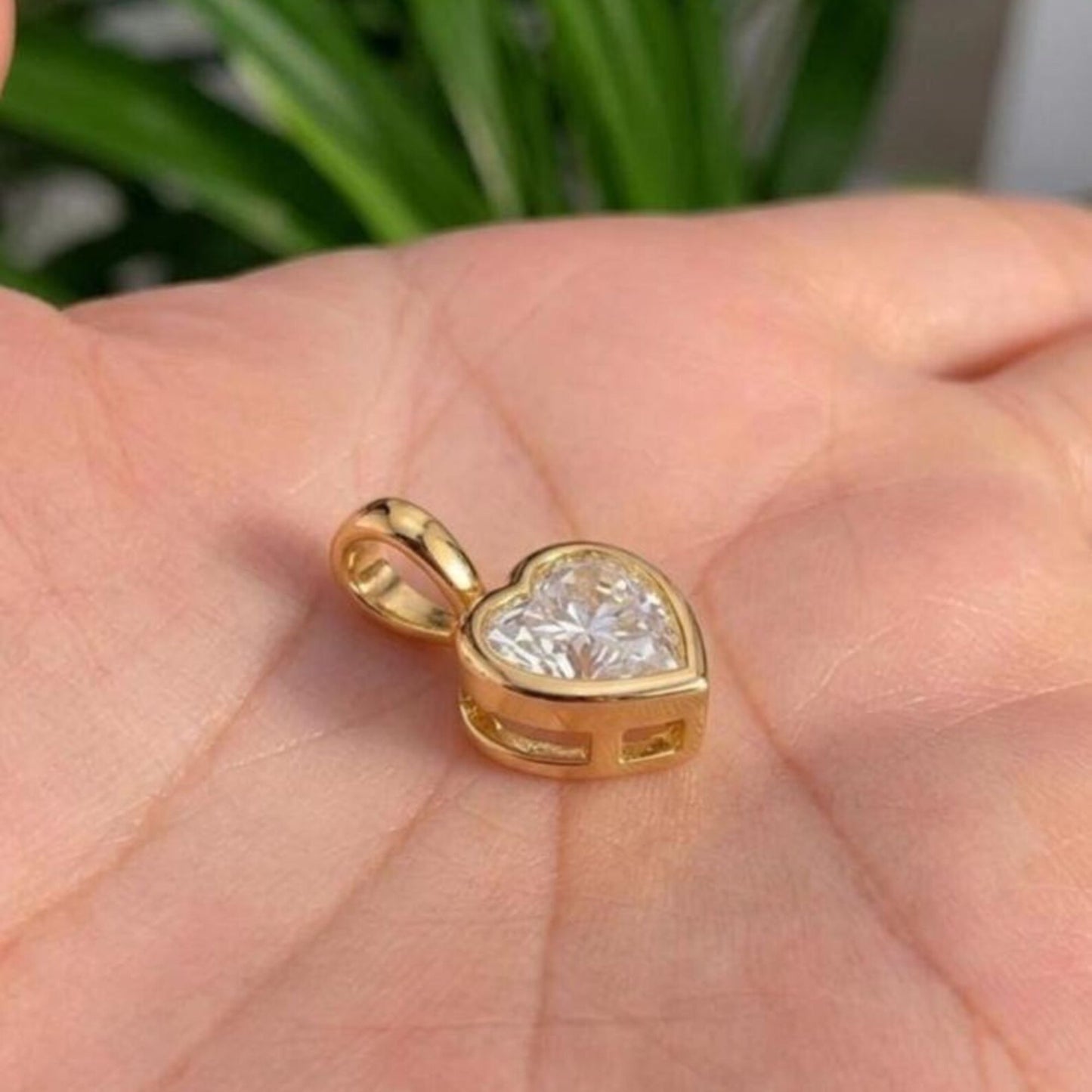 Heart Cut Bezel Pendant Necklace